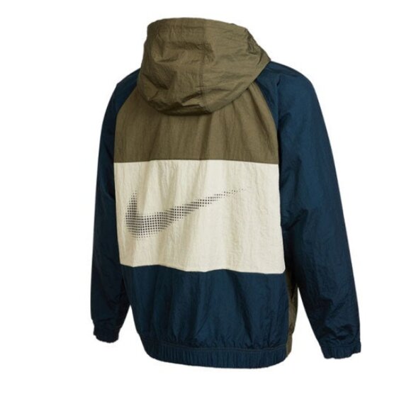 Nike Alphabet Logo Printing Colorblock Hooded Jacket Windbreaker Size M - Picture 4 of 13
